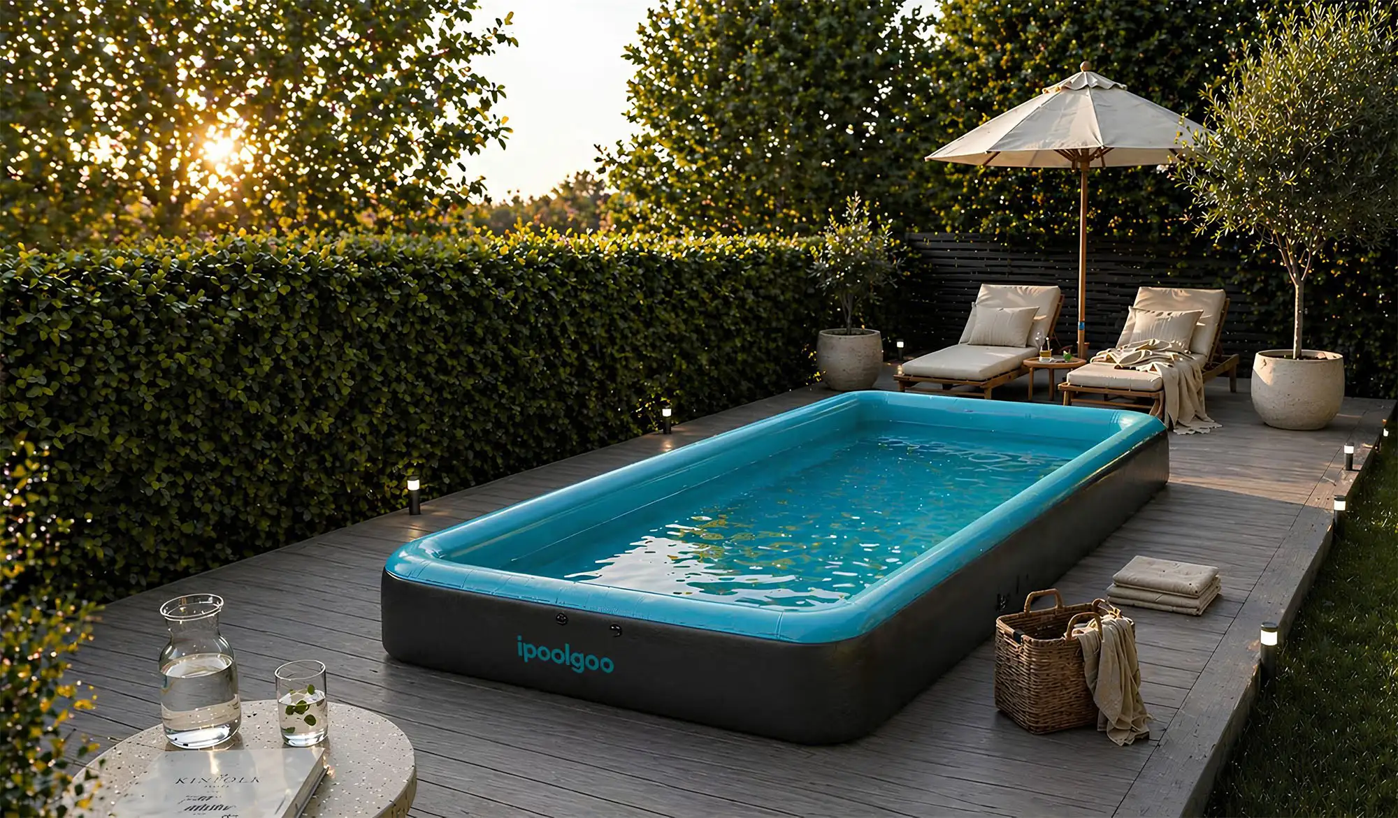 Premium opblaaszwembad in tuin